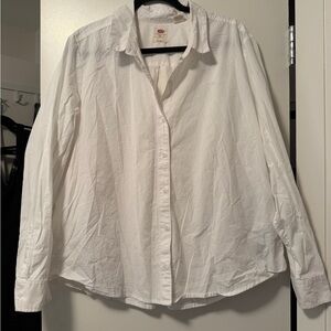 Levi's Women's White Button Up Shirt XXL Long Sleeve 100% Cotton
